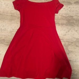 off the shoulder simple red dress
